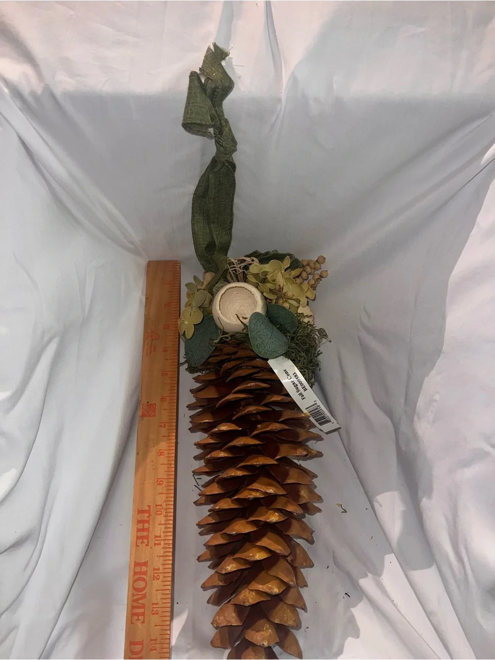 Brown Pinecone Hanging Garland with Green Loop and Foliage